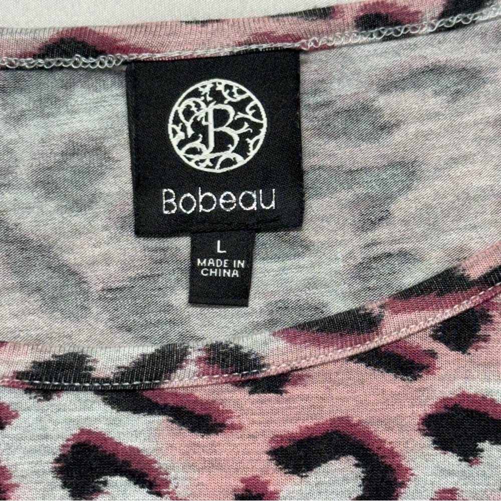 Bobeau Pink and Black Leopard Print Tunic - Picture 2 of 6